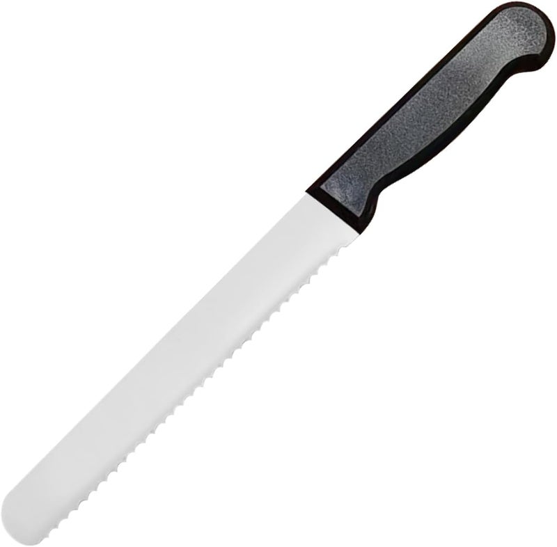 Kitchen Master 8 Inch Stainless Steel Serrated Bread Knife (Black) - Image 1